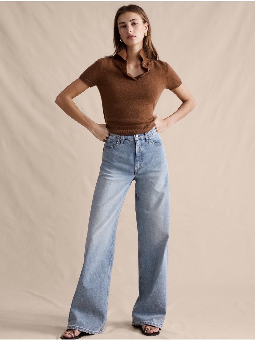 Banana Republic The icon classic wide leg jean Light Blue 28 long